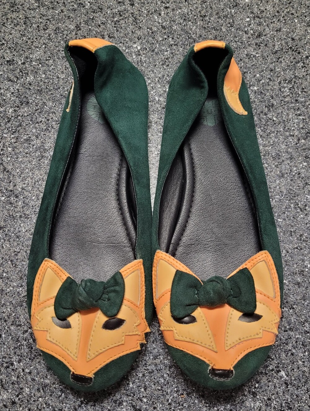 TUK Green Fox Bow Ballet Flats Size 7